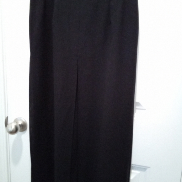 Dressbarn Petite Collection Size 8P Black Pants With Beaded Chiffon Panel - Picture 2 of 12